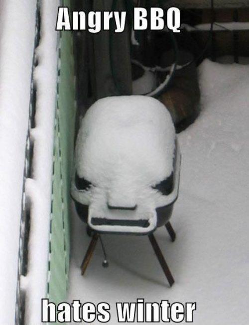 Angry BBQ hates winter