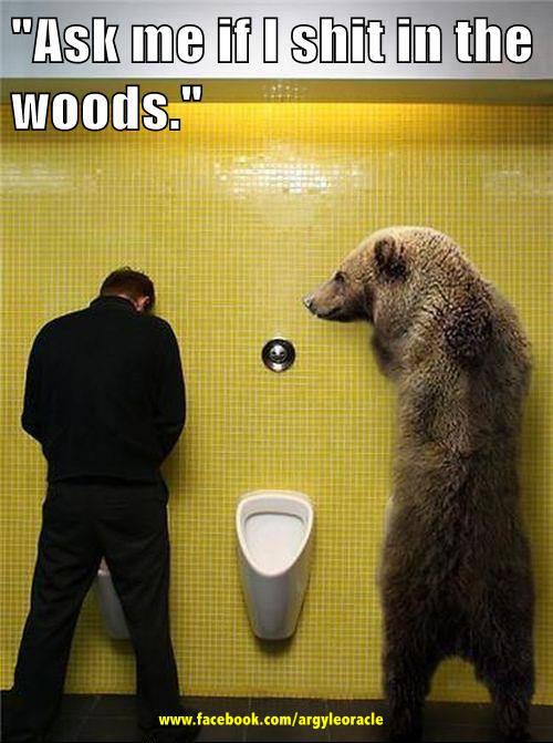 bear piss urinal shit woods
