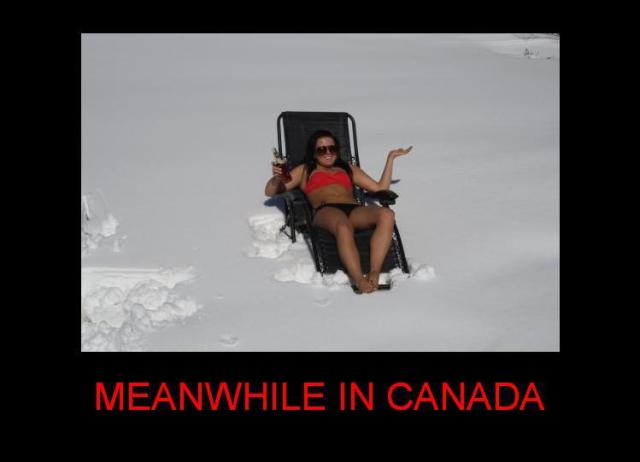 Canada meanwhile in bikini winter