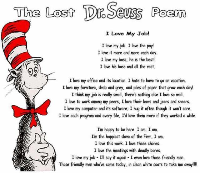 Dr Seuss love my job