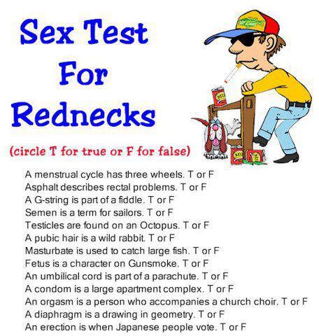 redneck sex test