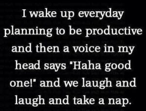 wake productive laugh