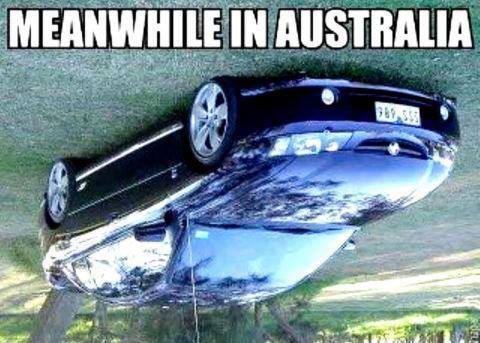 Australia meanwhile upside down X
