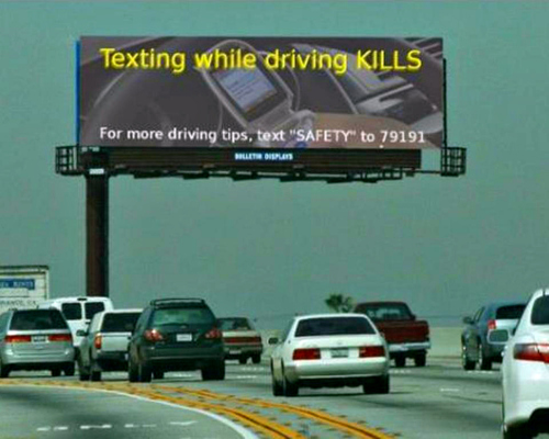 texting driving X