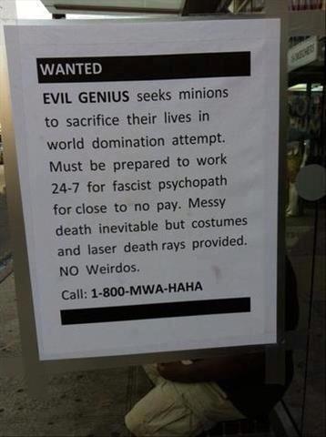 wanted evil genius X